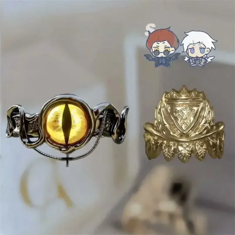 Good Omens Popular Movie and TV Peripheral Rings Snake Pupil Open Pinky Ring Cosplay Costumes DIY Props Fashion Cool Jewelry