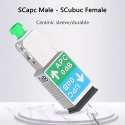 1PCS NEW Optic Fiber Attenuator Connector 0dB SC/APC Female-SC/UPC Male SM-9/125 Fiber Optic Adapter Flange Coupler Wholesale