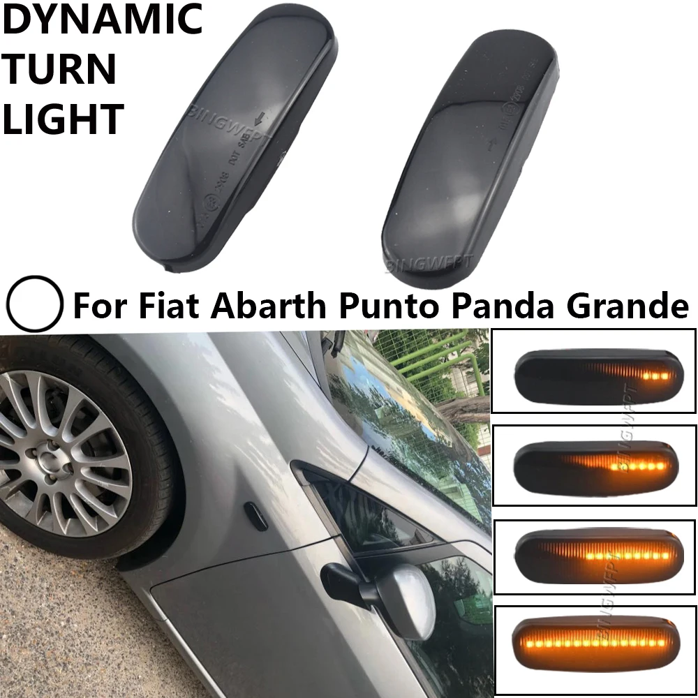 New Dynamic LED Turn Signal Side Marker Light Repeater Lamp For Fiat Panda 169 Grande Punto Inkl Evo Doblo Fiorino Linea Idea view 3