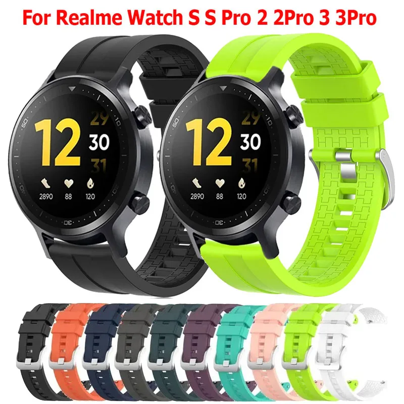 22 مللي متر سيليكون الفرقة لساعة Realme S S Pro حزام حزام الساعات سوار موضة استبدال معصمه لساعة Realme 2 3 3 Pro
