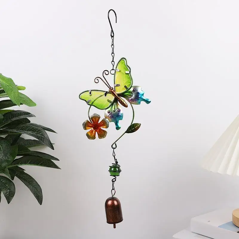 Color Painted Butterflies Hangers Wind Chimes Iron Craft Ornaments Indoor Wind Chimes For Home Vintage Anti-Rust Hangings