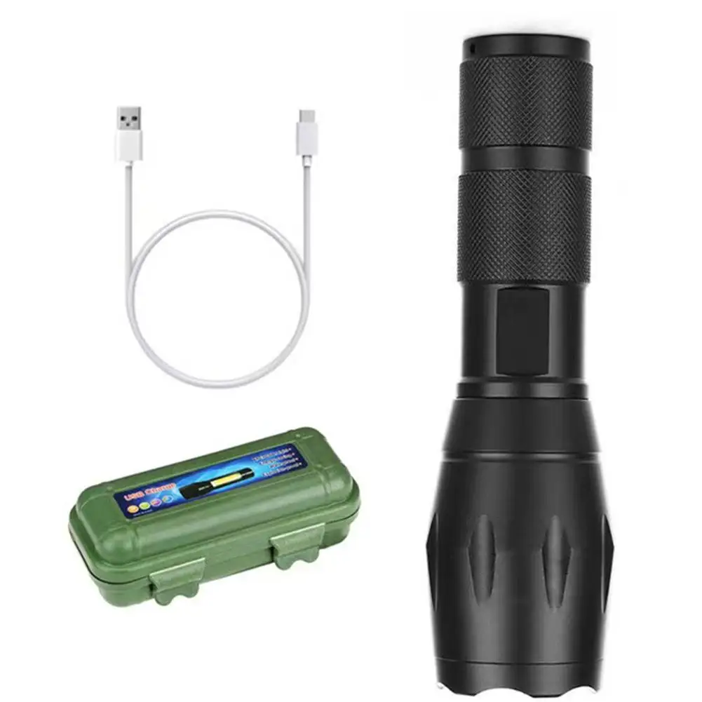 Mini Keychain Flashlight Usb Charging Waterproof Pocket Camping Strong Modes Torch Light Fixed- Outdoors 3 Flashlight G3h9