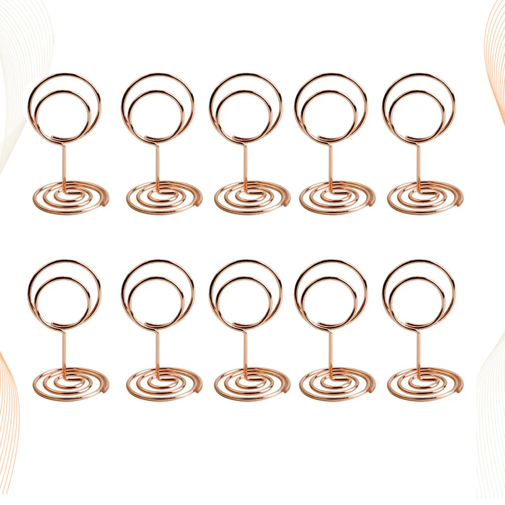

20 Pcs Peacock Round Message Folder Table Number Holders Metal Paper Clips Wedding Supplies Memo Bracket