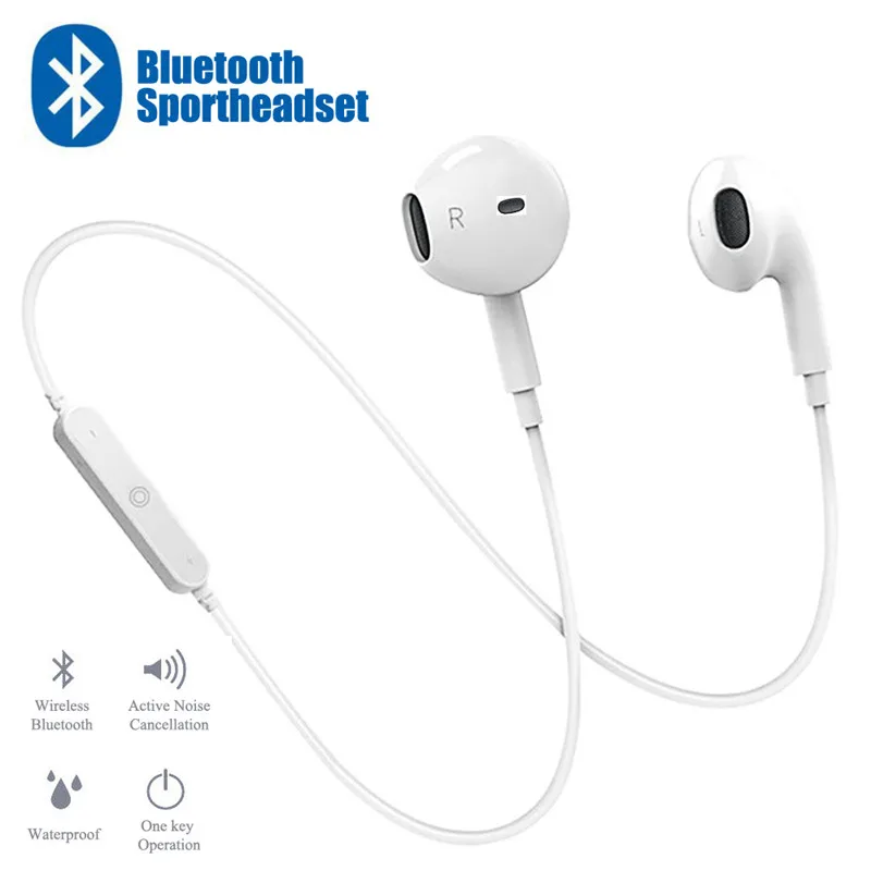 

S6 Sport Wireless Headphones Wireless Bluetooth Headset Music Earphons Stereo Bass Headphones Game Earphons with Mic for Xiaomi