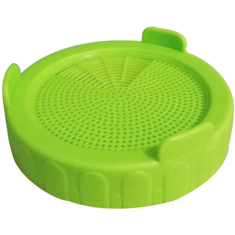 A74E-12 Pack Sprouting Jar Strainer Lids - Wide Mouth Jar Screen Sprouting Kit Lids - For Growing Bean, Broccoli