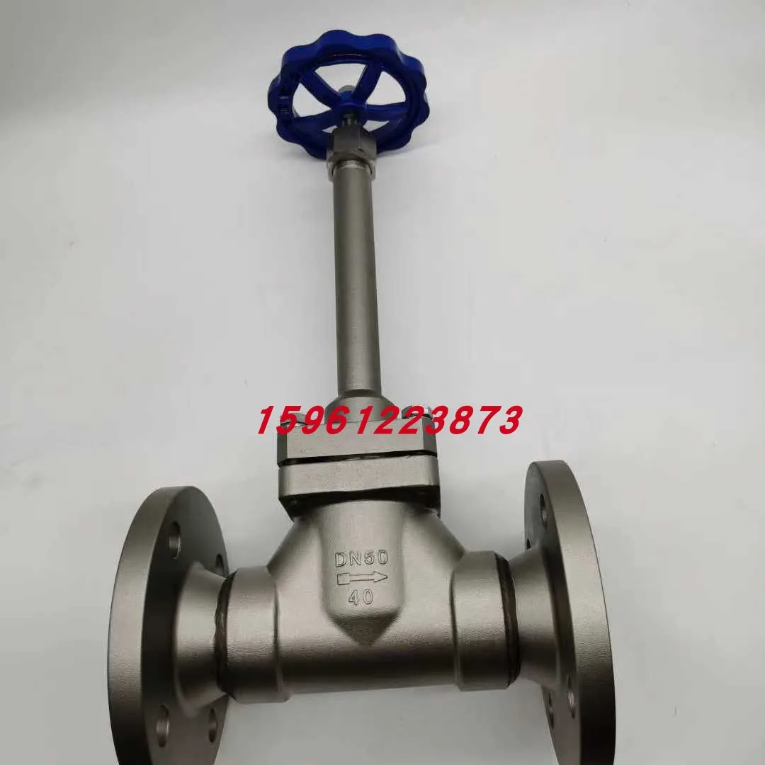 DJ41F-40P Low Temperature Long Shaft Short Shaft Stop Valve Liquid Nitrogen LNG Low Temperature - 196 ° Flange Connection