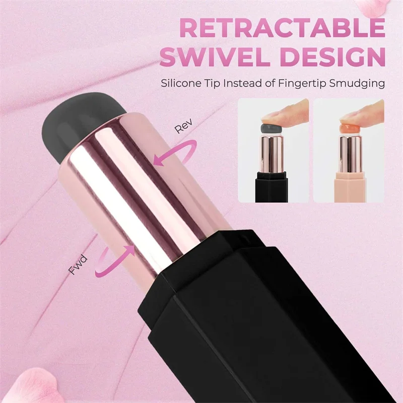 Pennello per rossetto in silicone Pennello per rossetto multiuso per miscelazione trucco con coperchio Pennello per trucco correttore balsamo per lucidalabbra retrattile