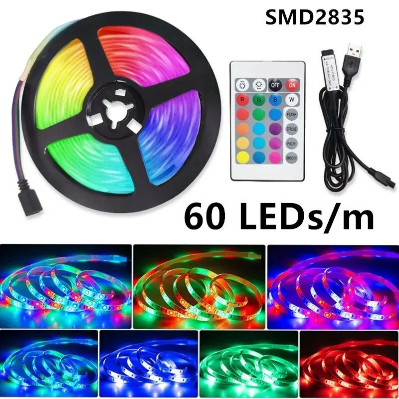 2835RGB LED light strip set USB Bluetooth switch TV background holiday room park landscape decoration waterproof light strip