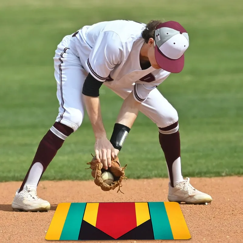 Baseball Training Plate Non-Slip Mat Colored Stripes Pitching Plate Weatherproof High Visibility Softball Fun Accessories For