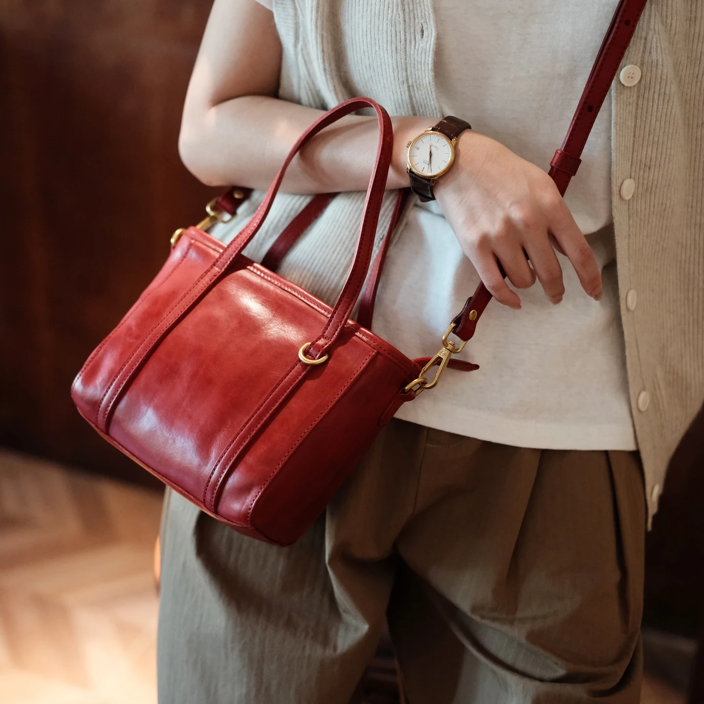 

PNDME simple vintage high quality genuine leather women's small handbag weekend party luxury cow leather shoulder crossbody bag