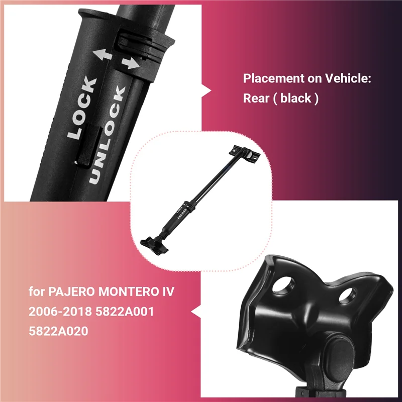 AY03-미쓰비시 파제로 몬테로 IV 2006-2018 5822A001 5822A020 용 자동차 뒷문 테일게이트 백 도어 안전 스토퍼