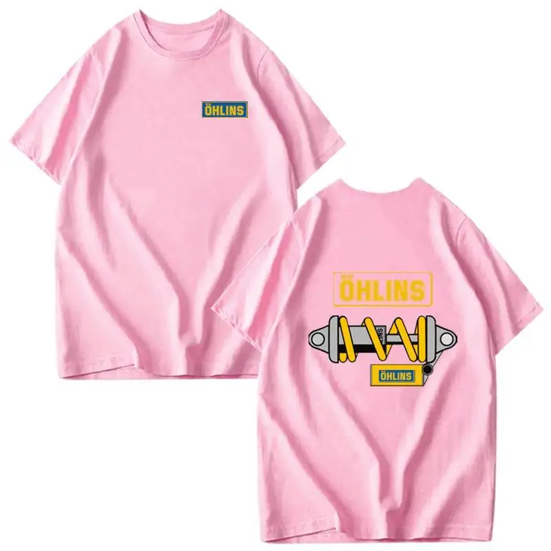 2026 Ohlins Shock Absorber Pattern Car Modification Vehicle Accessories Men's and Women's Short-sleeved Pure Cotton T-shirts view 4