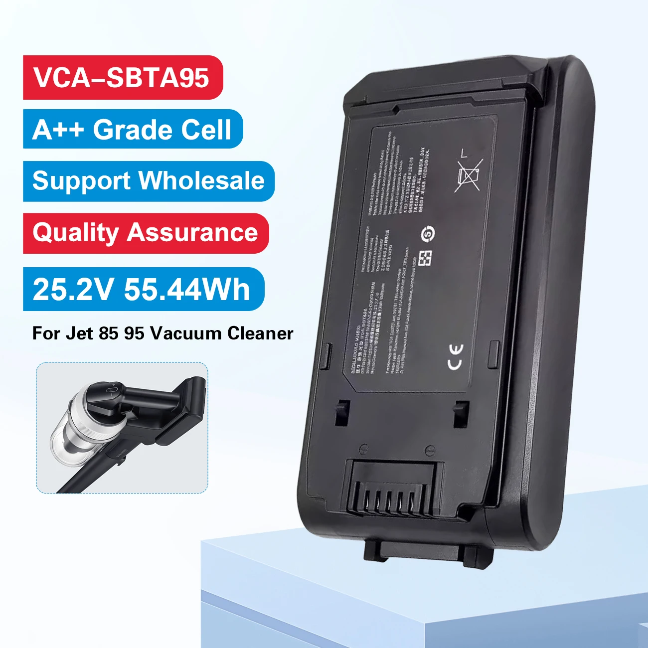 VCA-SBTA95 Replacement Li-ion Battery for Samsung Jet 85 95 Cordless Vacuum Cleaner 25.2V 55.44Wh 2200mAh