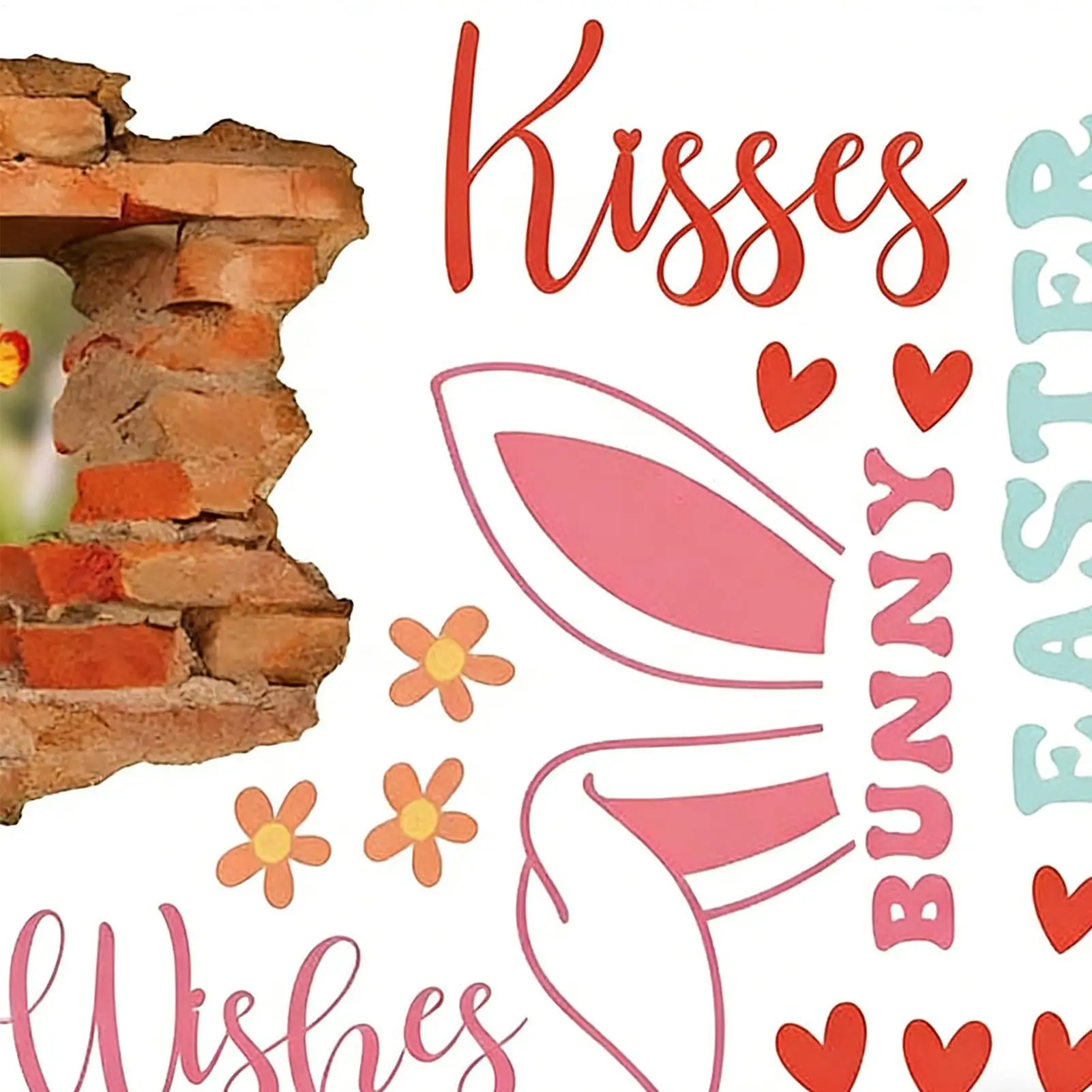 Wall Stickers & Murals Cartoon Removable Art Adhesive Hole Break Design Rabbit Wall Sticker for Bathroom Nursery Preschool