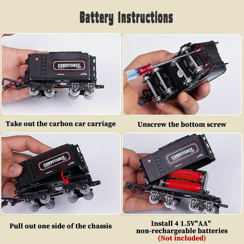 Christmas Electric Rail Car 8-Shaped Track Add Water To Smoke Extra Large Size Freight Train Toys With Music Lights Carriage