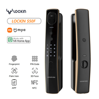 Lockin S50F Finger Vein 3D Face Smart Door Lock Monitor Intelligent Fingerprint Password Biometric Key Unlock for Mi Home APP