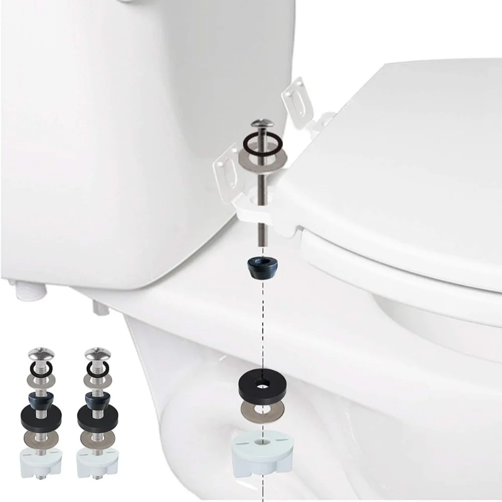 Toilet Seat Hinge Bolts Kit Easy Installation Fixing Toilet Seat Fastener Bolt Kit Hinge Screw Bathroom Accessories