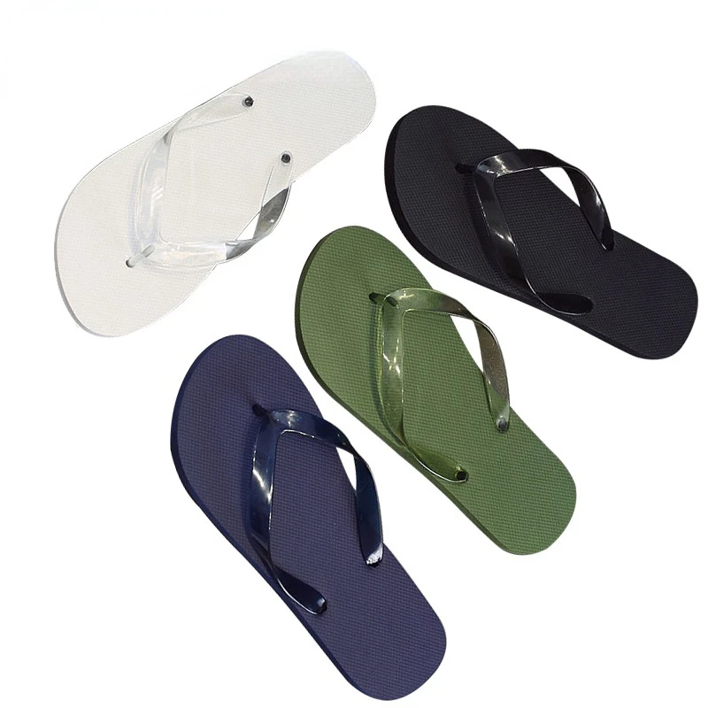 2023 New Summer Men Slippers Fashion Simple Outdoor Men Flip-flops Beach Flat Sole Non-slip Male Shoes Rubber Basic Sandals