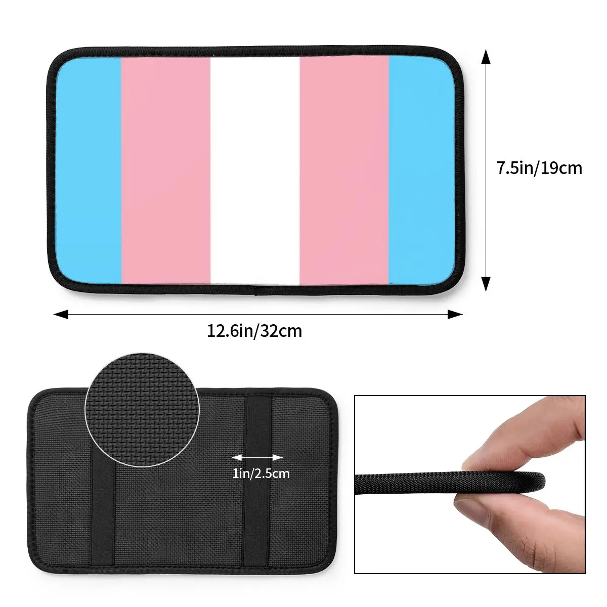 Center Console Cover Pad Transgender Flag Lgbt Car Armrest Cover Mat Boho Rainbow Yaoi Auto Styling Storage Box Pad Cushion