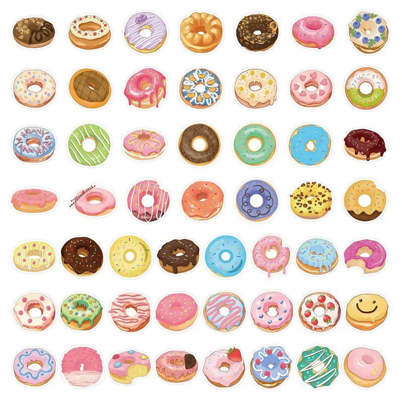 103 Stück Cartoon Persönlichkeit Donut kreative Doodle dekorative Aufkleber