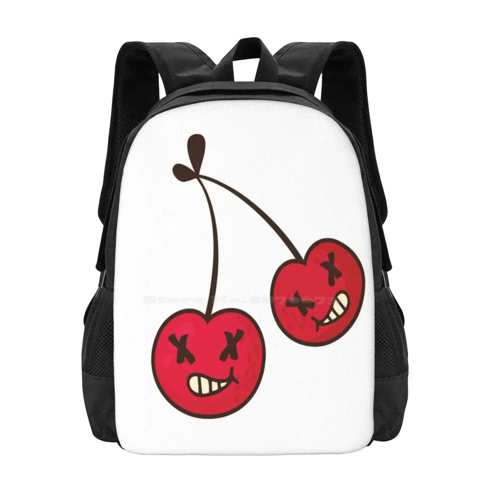

Cherry Bomb Hot Sale Schoolbag Backpack Fashion Bags Face Glare Sour Mood Icon Stare Funny Original Silly Apple Fruit Healthy