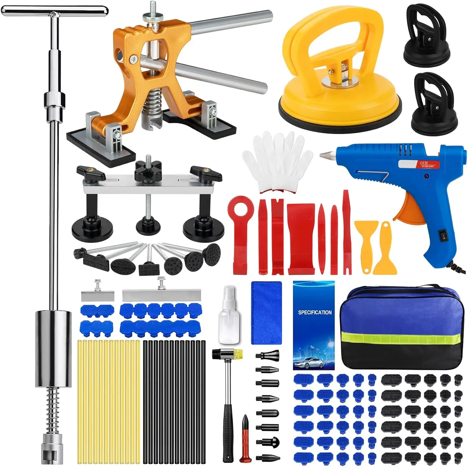 

Профессиональный набор для удаления вмятин на автомобиле без покраски, инструменты для самостоятельного ремонта кузова внедорожников после ураганной дождь, поврежденных градом