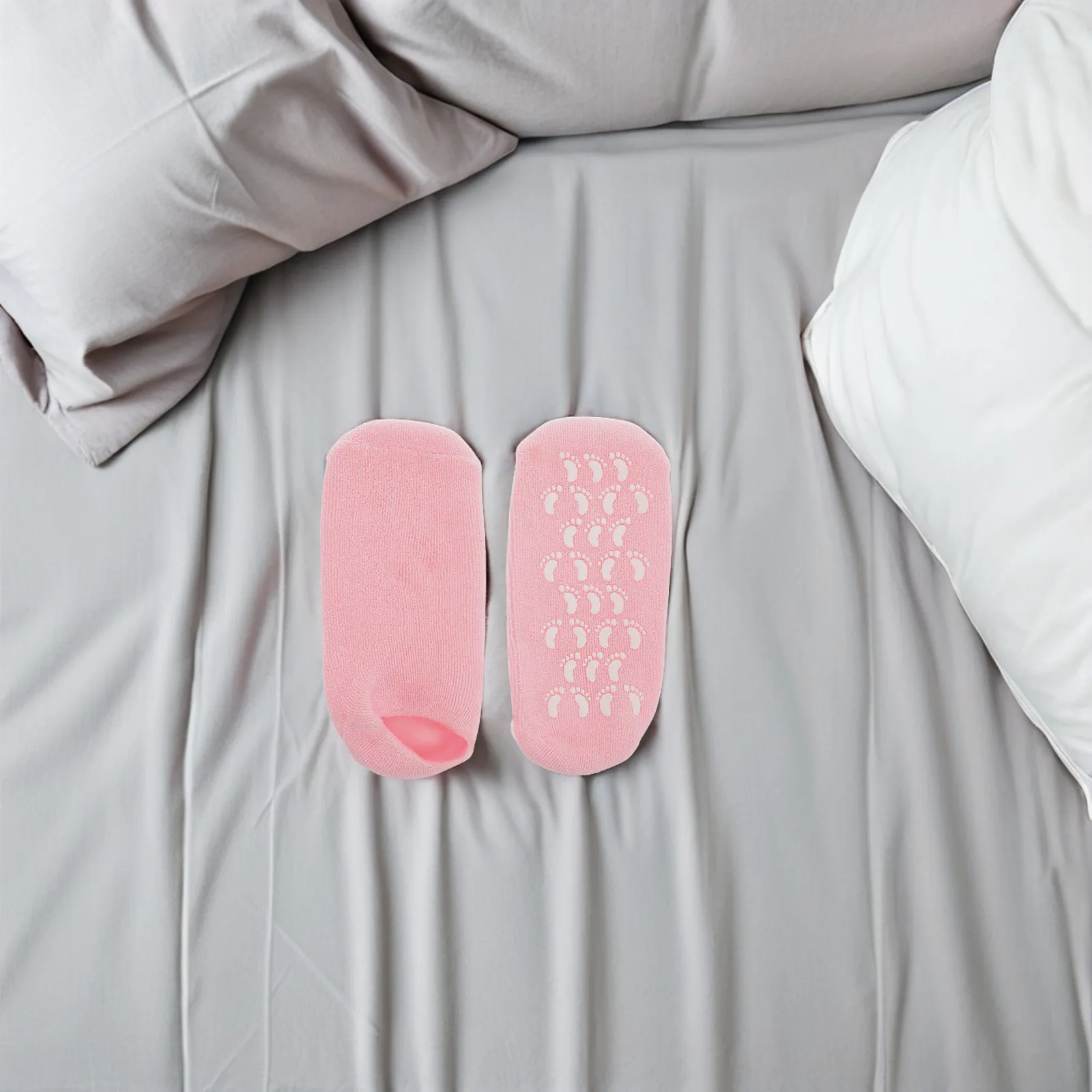 1Pairs Silicone Moisture Socks for Feet Hydrating Cracked Heel Repair Softening Foot Care Gel Dot Non Slip Cotton Yarn Foot Spa view 3