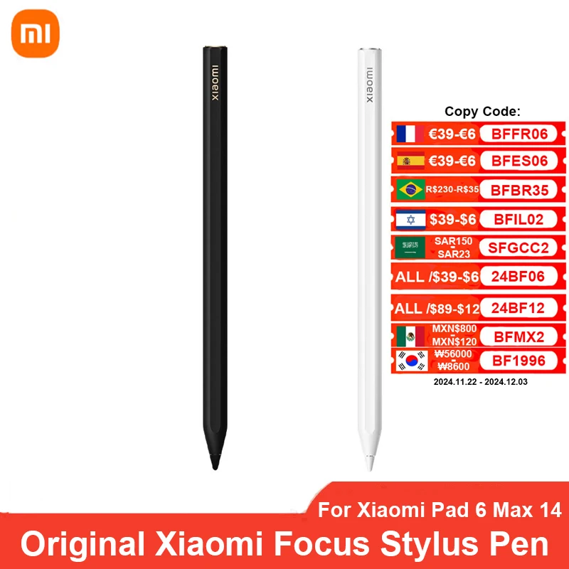 Стилус Xiaomi Focus для Xiaomi Mi Pad 6 Max 14/6S Pro/7/7 Pro Draw Writing Screenshot Tablet Screen Touch Smart Pen