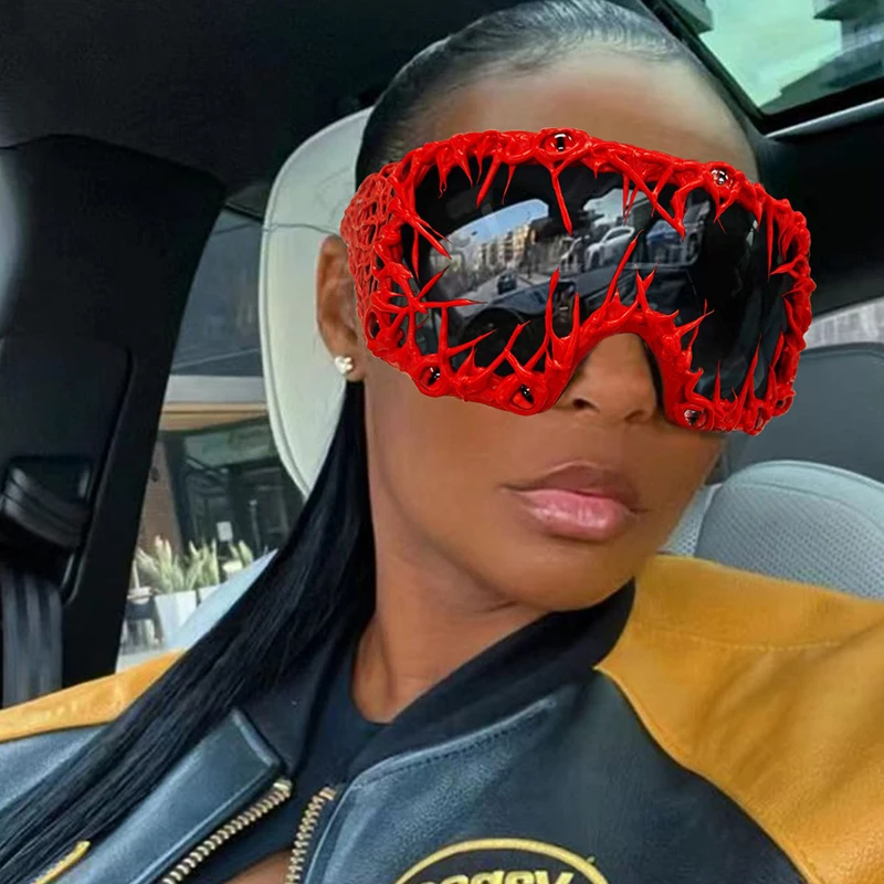 

New Trendy Outdoor Sunglasses Punk Style Men Women Cool Plastic Handmade Cosplay variation Gifts Halloween Accessory Eyewears