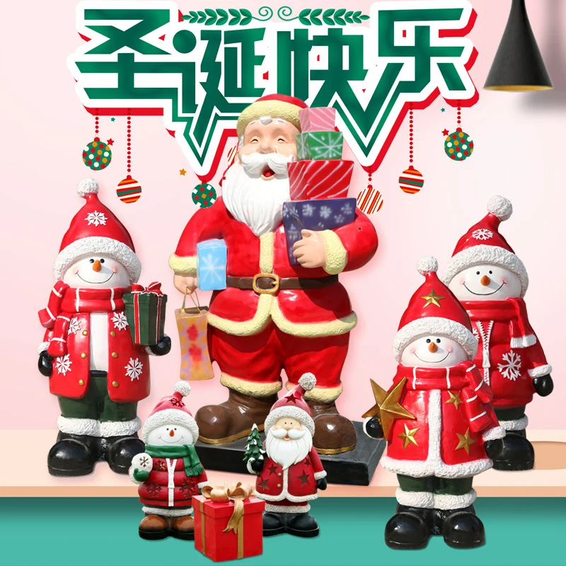 

Outdoor Santa Claus Christmas Deer Decoration Snowman Resin Fiberglass Sculpture