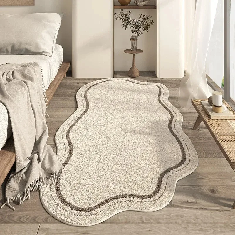 VIKAMA Cream Irregular Carpet Simple Bedroom Carpet Living Room Lounge Area Home Decor Carpet