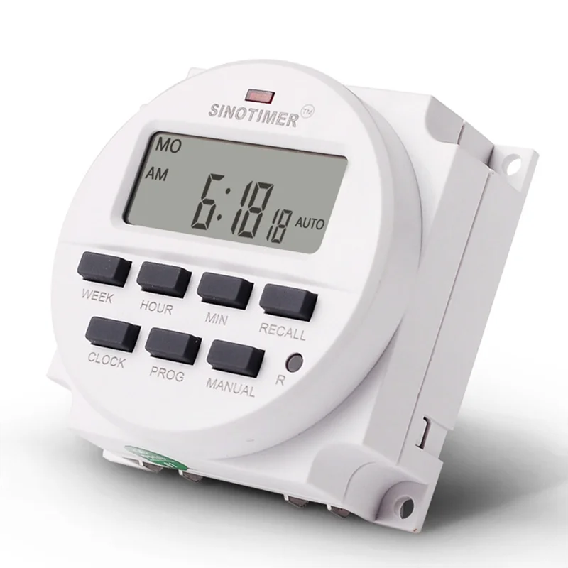 SINOTIMER Tm618N-2 Lcd 1.6 Inch Digital 220V Ac 7 Days Programmable Timer Switch with Relay Inside and Countdown Time Function