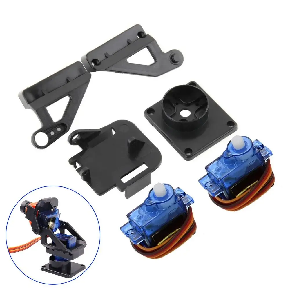 

1Sets Rc Plane Parts Steering Gear Pan Tilt SG90 MG90s 9g Ultrasonic Aerial Model Two Axis PTZ PTZ with 2 Servo Camera Mount