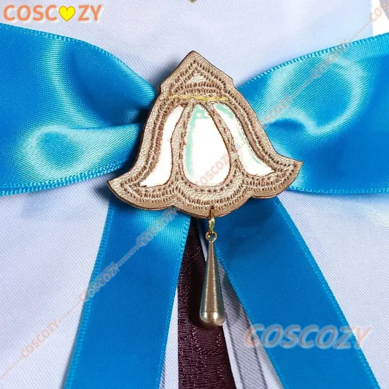 Honkai Star Rail Hyacine Cosplay Costume Dress Wig Headwear Cute Bow Tie Props Full Set Women Girls Party Carnival Clothing Set