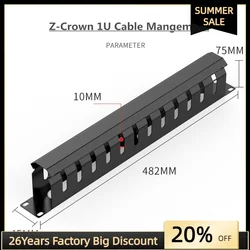 1U Steel Cable Management Horizontal Mount 19 inch Rack Network Distribution Frame Wire Organizer for AMP TYPE