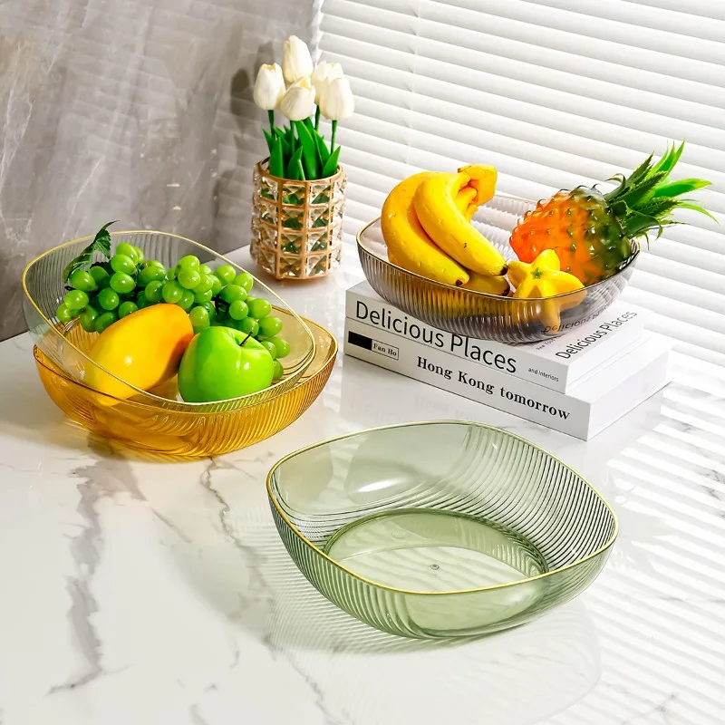 

Light Luxury Fruit Tray Fruit Basket For Household Living Room Coffee Table Dried Fruit Candy High-End Snack Display Plate