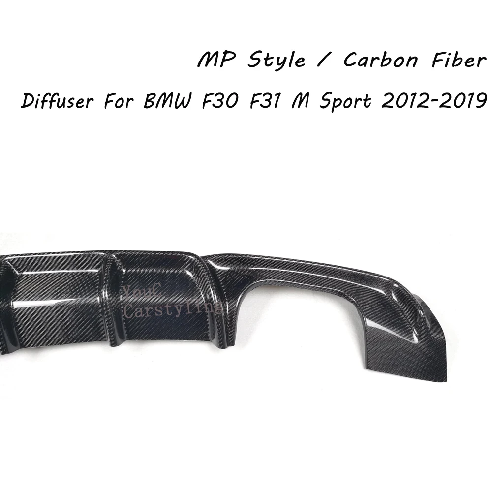 MP styl z włókna węglowego/ABS plastikowa dyfuzor tylnego zderzaka do BMW 3 serii F30 2012 - 2019 320i 328i 330i 335i pakiet sportowy M