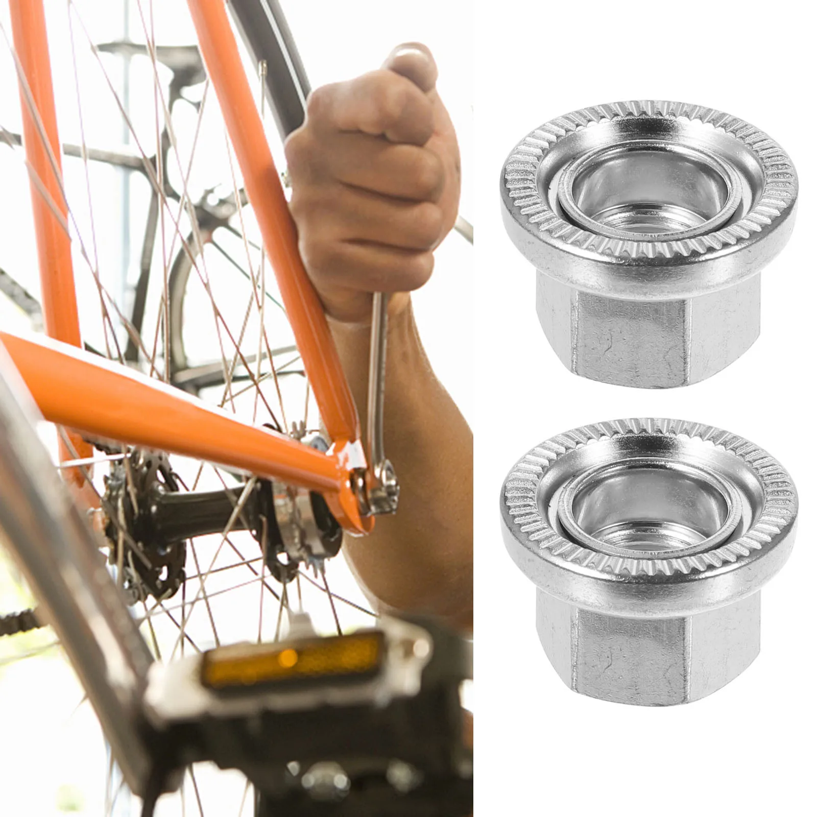 

10Pcs Steel Nuts Anti-Rust Flanged Axle Nuts for Wheel Replacement Bicycle Parts Electric Bike Scooter Accessories