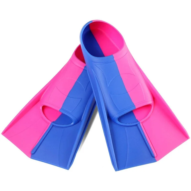 palmes-de-natation-courtes-en-silicone-professionnelles-de-haute-qualite-pour-enfants-ideales-pour-l'entrainement-la-plongee-le-snorkeling-et-les-sports-nautiques