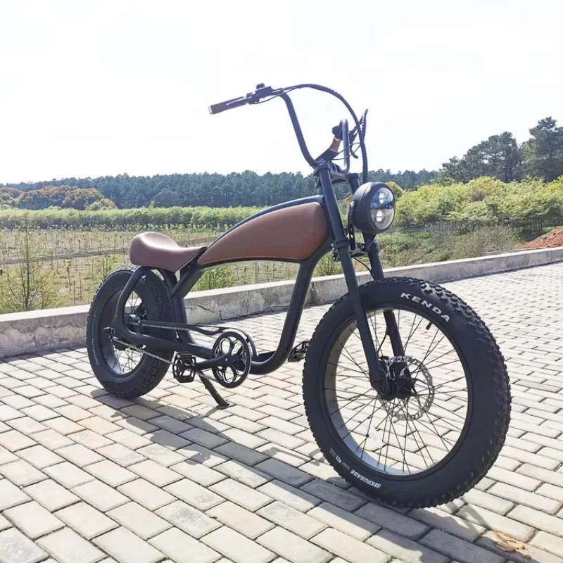 Clrak Electric Retro 1000W Full Suspension Mountain Bike Step-Through 48V City E-Bike with Lithium Battery Power Supply