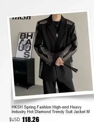 HKSH Spring Autumn New Coats Youth Trendy Handsome Men's Tide Chic Versatile Hooded Jackets High Street Zipper Sweatshirt HK0973