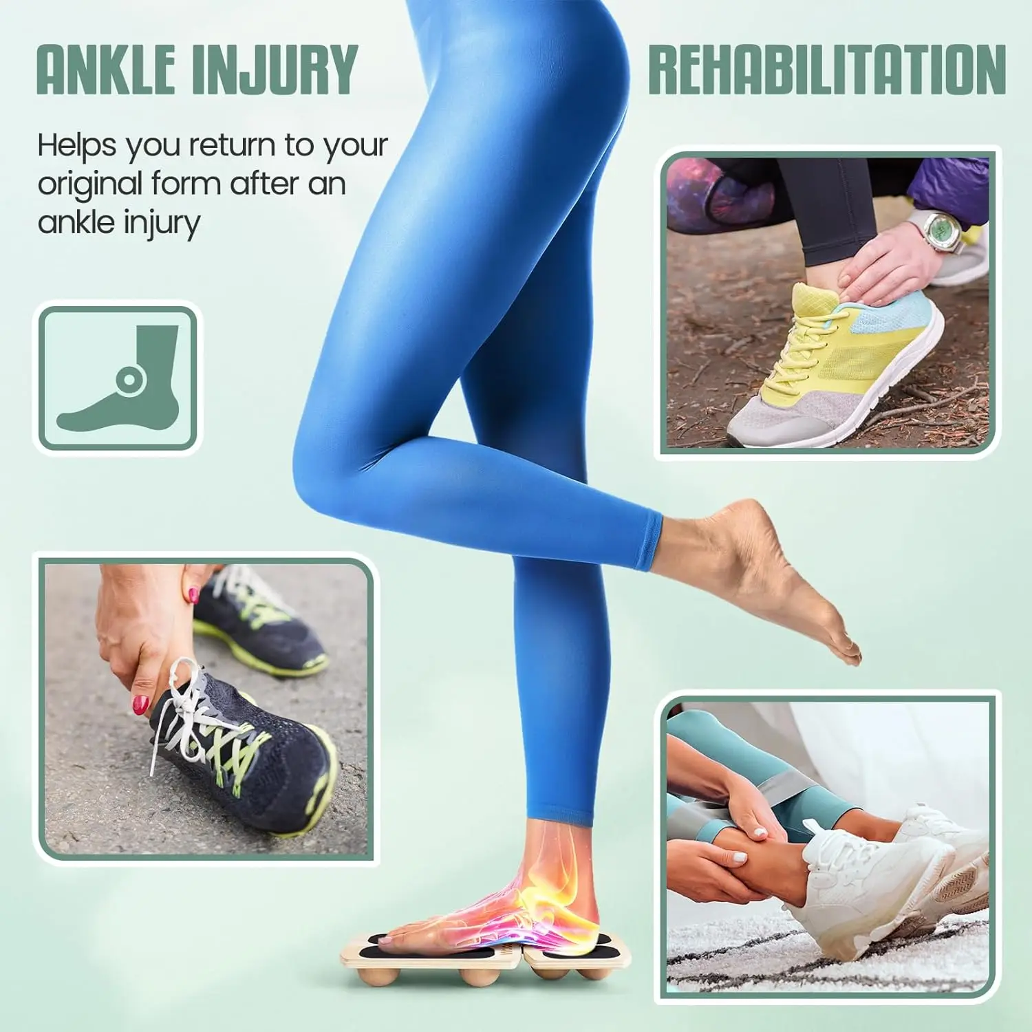 

Ankle Strengthener 3 Optional Levels Blackboard Foot Trainer Sprained Foot Strengthener Ankle Balance Board Rectangular Athletes