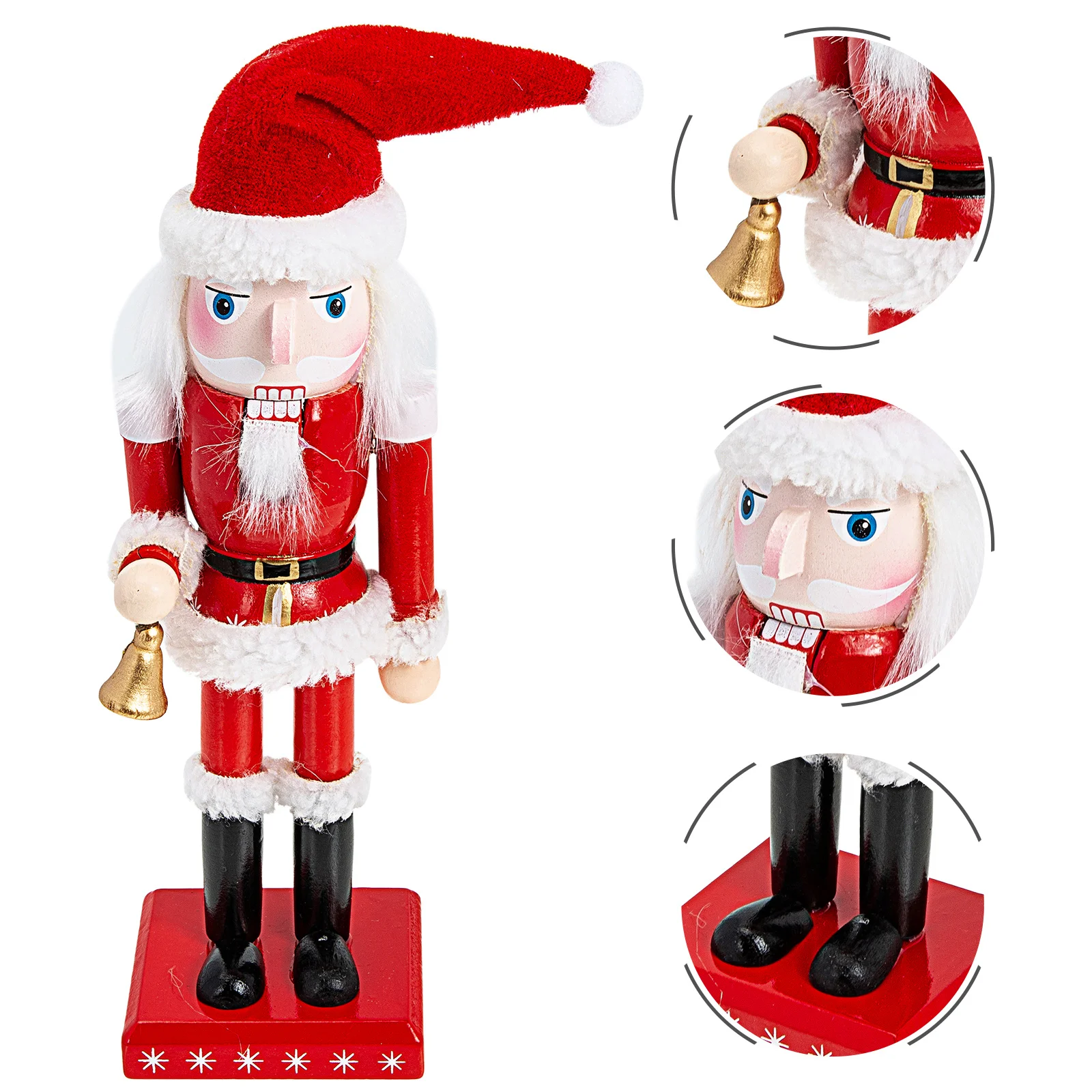 

Christmas Wood Nutcracker Santa Claus Ornament Xmas Nutcracker Decor Home Car Office Decoration Walnut Ornament