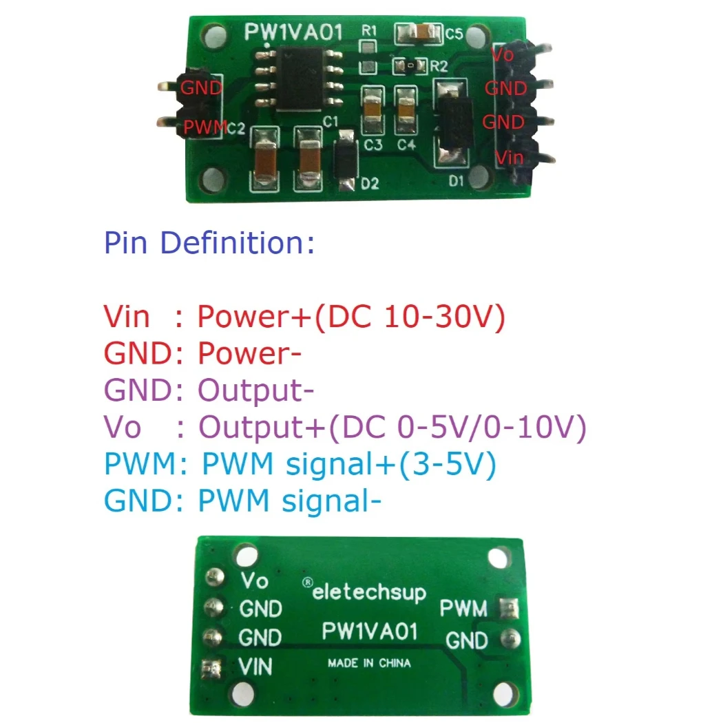 

PW1VA01 DAC Module PWM To 0-5V/0-10V Frequency To Voltage Converter For Smart Home