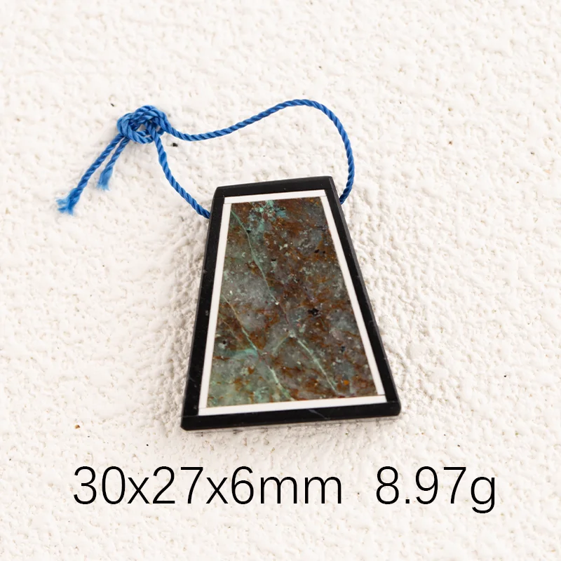 Natural Obsidian Labradorite  Pendant for Necklace Stone Fashion Handmade Natural Jewelry 30x27x6mm 8.97g