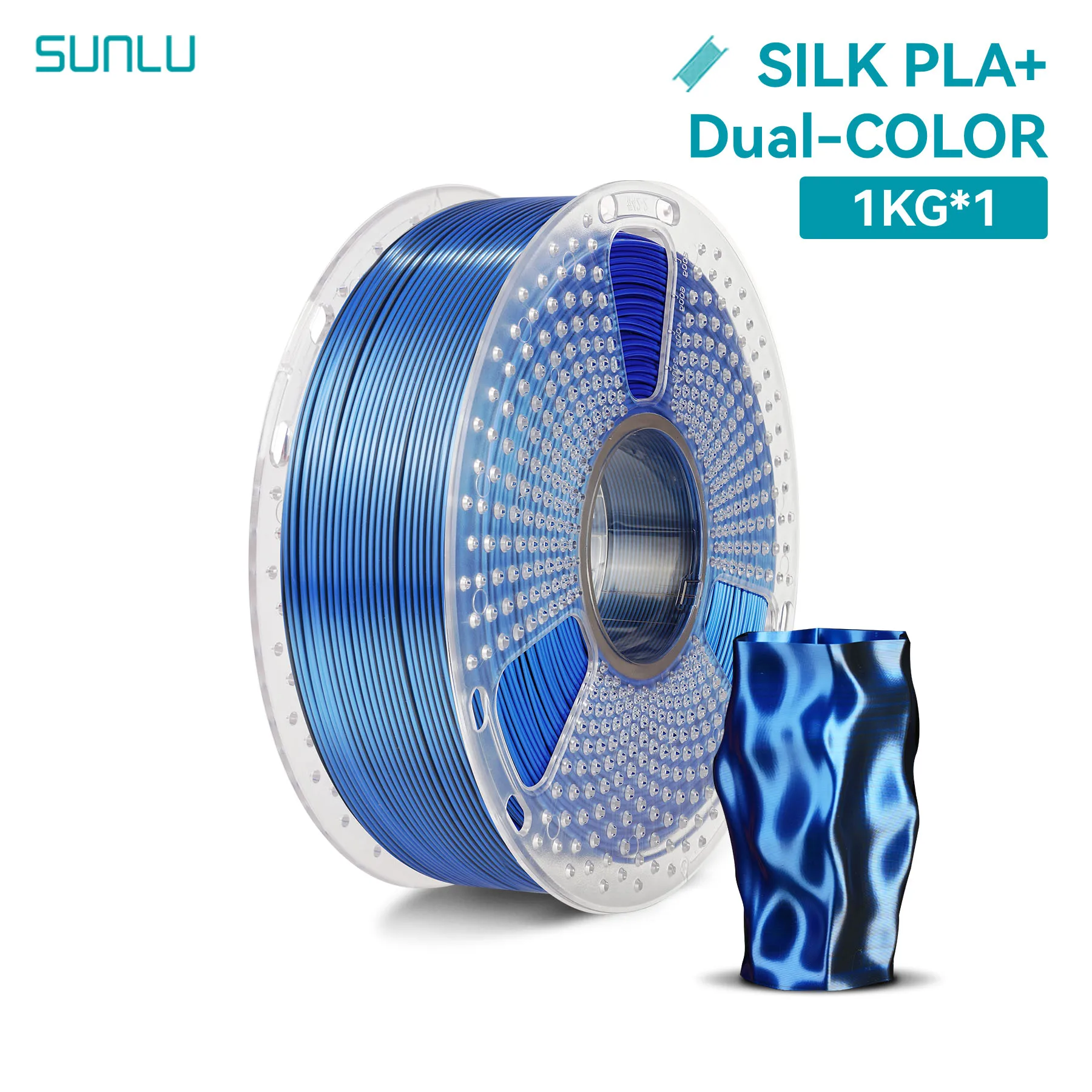 SUNLU 1KG ZIJDE/Dual/Drievoudig/Vier Kleuren 3D Printer Filament 1.75mm 1000g Spoel (2.2lbs) Netjes Filament Fit Meest FDM Printer