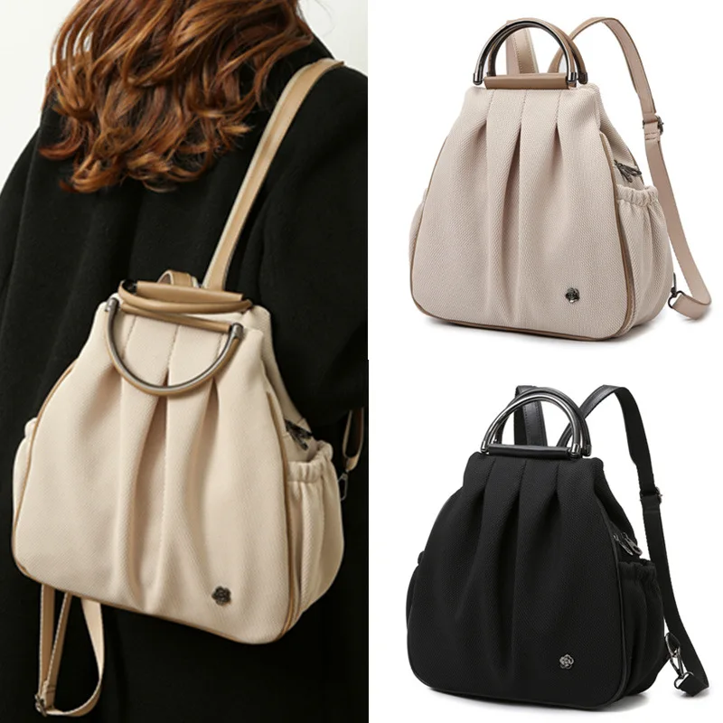 Wear-resistant Oxford cloth women's backpack, multi-functional hand-held, multi-pocket, lightweight travel backpack