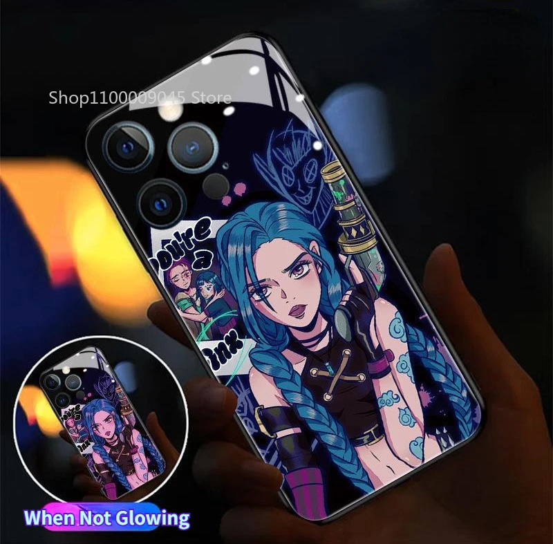 

Call Flash Up Led Phone Cases For Samsung S24 S23 S22 S21 S20 Plus Ultra FE Note20 10 A54 A71 A72 A73 Luminous Anime Glass Cover