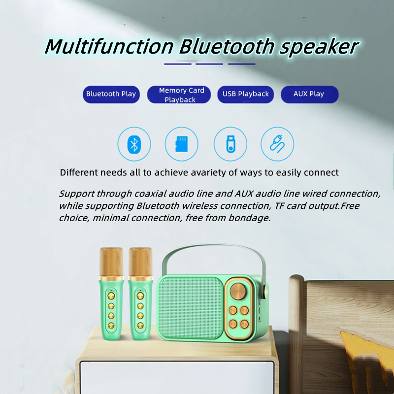 YS-105 Home Mini KTV Sound Portable Wireless Bluetooth Speaker Microphone Integrated Machine Caixa De Som