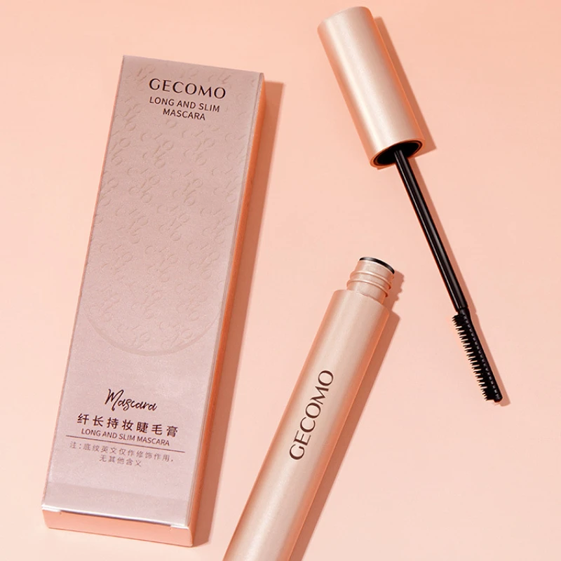 GECOMO Premium Lengthening Mascara with Unique 4Row Arc Brush Head for Precise Application and Voluminous Lashes